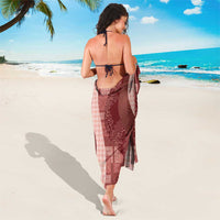 Polynesian Tribal Pattern Patchwork Picturesque Sarong Crimson