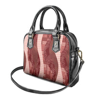 Polynesian Tribal Pattern Patchwork Picturesque Shoulder Handbag Crimson