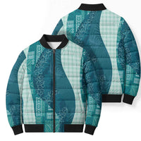 Polynesian Tribal Pattern Patchwork Picturesque Bomber Puffer Jacket Oceanic