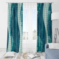 Polynesian Tribal Pattern Patchwork Picturesque Window Curtain Oceanic