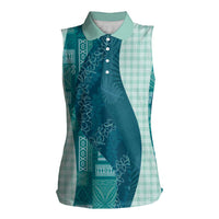 Polynesian Tribal Pattern Patchwork Picturesque Women Sleeveless Polo Shirt Oceanic