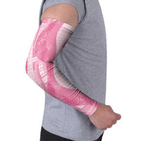 Polynesian Tribal Pattern Patchwork Picturesque Arm Sleeves Rose Pink