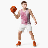 Polynesian Tribal Pattern Patchwork Picturesque Basketball Jersey Rose Pink