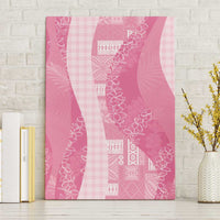 Polynesian Tribal Pattern Patchwork Picturesque Canvas Wall Art Rose Pink