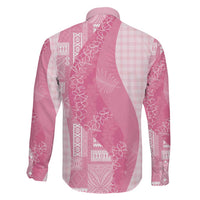 Polynesian Tribal Pattern Patchwork Picturesque Family Matching Summer Maxi Dress and Hawaiian Shirt Rose Pink