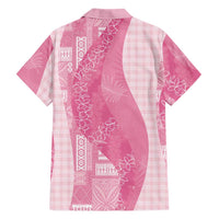 Polynesian Tribal Pattern Patchwork Picturesque Hawaiian Shirt Rose Pink