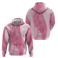 Polynesian Tribal Pattern Patchwork Picturesque Hoodie Rose Pink