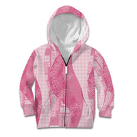 Polynesian Tribal Pattern Patchwork Picturesque Kid Hoodie Rose Pink