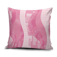 Polynesian Tribal Pattern Patchwork Picturesque Pillow Cover Rose Pink