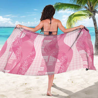 Polynesian Tribal Pattern Patchwork Picturesque Sarong Rose Pink