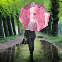 Polynesian Tribal Pattern Patchwork Picturesque Umbrella Rose Pink