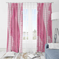 Polynesian Tribal Pattern Patchwork Picturesque Window Curtain Rose Pink