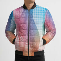 Polynesian Tribal Pattern Patchwork Picturesque Bomber Puffer Jacket Holographic