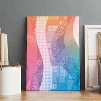 Polynesian Tribal Pattern Patchwork Picturesque Canvas Wall Art Holographic
