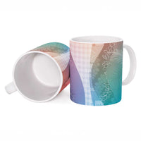 Polynesian Tribal Pattern Patchwork Picturesque Ceramic Mug Holographic