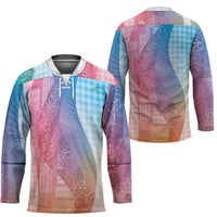 Polynesian Tribal Pattern Patchwork Picturesque Hockey Jersey Holographic