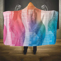Polynesian Tribal Pattern Patchwork Picturesque Hooded Blanket Holographic