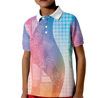 Polynesian Tribal Pattern Patchwork Picturesque Kid Polo Shirt Holographic