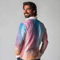 Polynesian Tribal Pattern Patchwork Picturesque Long Sleeve Polo Shirt Holographic