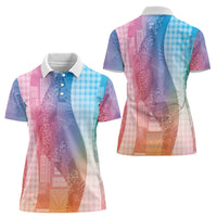 Polynesian Tribal Pattern Patchwork Picturesque Women Polo Shirt Holographic