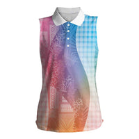 Polynesian Tribal Pattern Patchwork Picturesque Women Sleeveless Polo Shirt Holographic