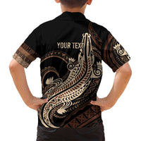 Personalized Solomon Islands Crocodile Family Matching Long Sleeve Bodycon Dress and Hawaiian Shirt Hapi Isles - Independence Anniversary