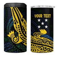 Personalized Solomon Islands Independence Anniversary 4 in 1 Can Cooler Tumbler Crocodile Mix Tapa LT7 One Size: 16 oz Colorful - Polynesian Pride