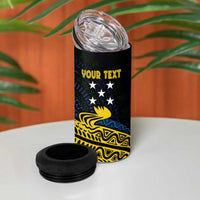 Personalized Solomon Islands Independence Anniversary 4 in 1 Can Cooler Tumbler Crocodile Mix Tapa LT7 - Polynesian Pride