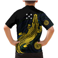 Personalized Solomon Islands Independence Anniversary Family Matching Mermaid Dress and Hawaiian Shirt Crocodile Mix Tapa LT7 - Polynesian Pride