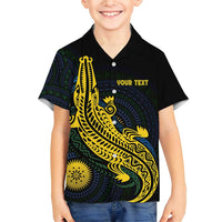 Personalized Solomon Islands Independence Anniversary Family Matching Short Sleeve Bodycon Dress and Hawaiian Shirt Crocodile Mix Tapa LT7 Son's Shirt Colorful - Polynesian Pride
