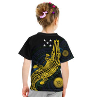Personalized Solomon Islands Independence Anniversary Kid T Shirt Crocodile Mix Tapa