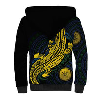 Personalized Solomon Islands Independence Anniversary Sherpa Hoodie Crocodile Mix Tapa LT7 - Polynesian Pride