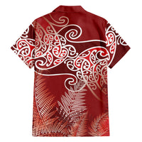 Aotearoa Maori Koru Curves Family Matching Long Sleeve Bodycon Dress and Hawaiian Shirt Silver Ferns - Crimson Red LT7 - Polynesian Pride