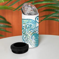 Aotearoa Maori Koru Curves 4 in 1 Can Cooler Tumbler Mossy Paua Shell