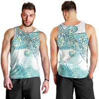 Aotearoa Maori Koru Curves Men Tank Top Mossy Paua Shell