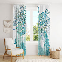 Aotearoa Maori Koru Curves Window Curtain Mossy Paua Shell