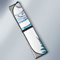 Aotearoa Maori Koru Curves Auto Sun Shade Aqua Paua Shell