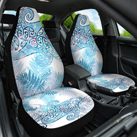 Aotearoa Maori Koru Curves Car Seat Cover Aqua Paua Shell