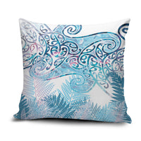 Aotearoa Maori Koru Curves Pillow Cover Aqua Paua Shell