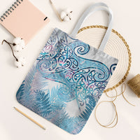 Aotearoa Maori Koru Curves Tote Bag Aqua Paua Shell