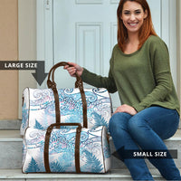 Aotearoa Maori Koru Curves Travel Bag Aqua Paua Shell