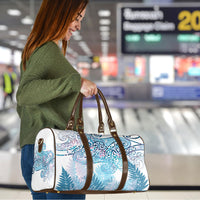 Aotearoa Maori Koru Curves Travel Bag Aqua Paua Shell