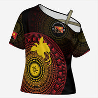 Papua New Guinea Independence Personalized Cross Shoulder Shirt Tapa Circle