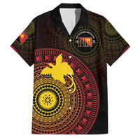 Papua New Guinea Independence Personalized Family Matching Long Sleeve Bodycon Dress and Hawaiian Shirt Tapa Circle LT7 Dad's Shirt - Short Sleeve Black - Polynesian Pride