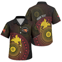 Papua New Guinea Independence Personalized Family Matching Off The Shoulder Long Sleeve Dress and Hawaiian Shirt Tapa Circle LT7 Son's Shirt Black - Polynesian Pride