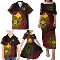 Papua New Guinea Independence Personalized Family Matching Puletasi and Hawaiian Shirt Tapa Circle