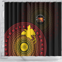 Papua New Guinea Independence Shower Curtain Tapa Circle
