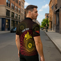 Papua New Guinea Independence Personalized Zipper Polo Shirt Tapa Circle