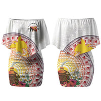 Hapi De Bilong Indipendens Papua New Guinea Couples Matching Off Shoulder Short Dress and Hawaiian Shirt PNG Lime Pot LT7 - Polynesian Pride