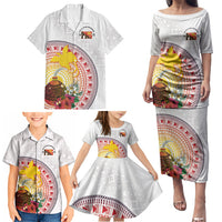 Hapi De Bilong Indipendens Papua New Guinea Family Matching Puletasi and Hawaiian Shirt PNG Lime Pot LT7 - Polynesian Pride